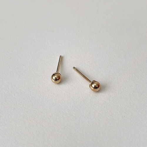 Mini ball earring (14k gold) / 3(mm)