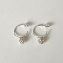 Bubble bell earring (silver)
