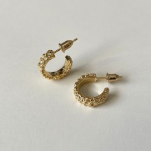 Bubble narrow ring earring